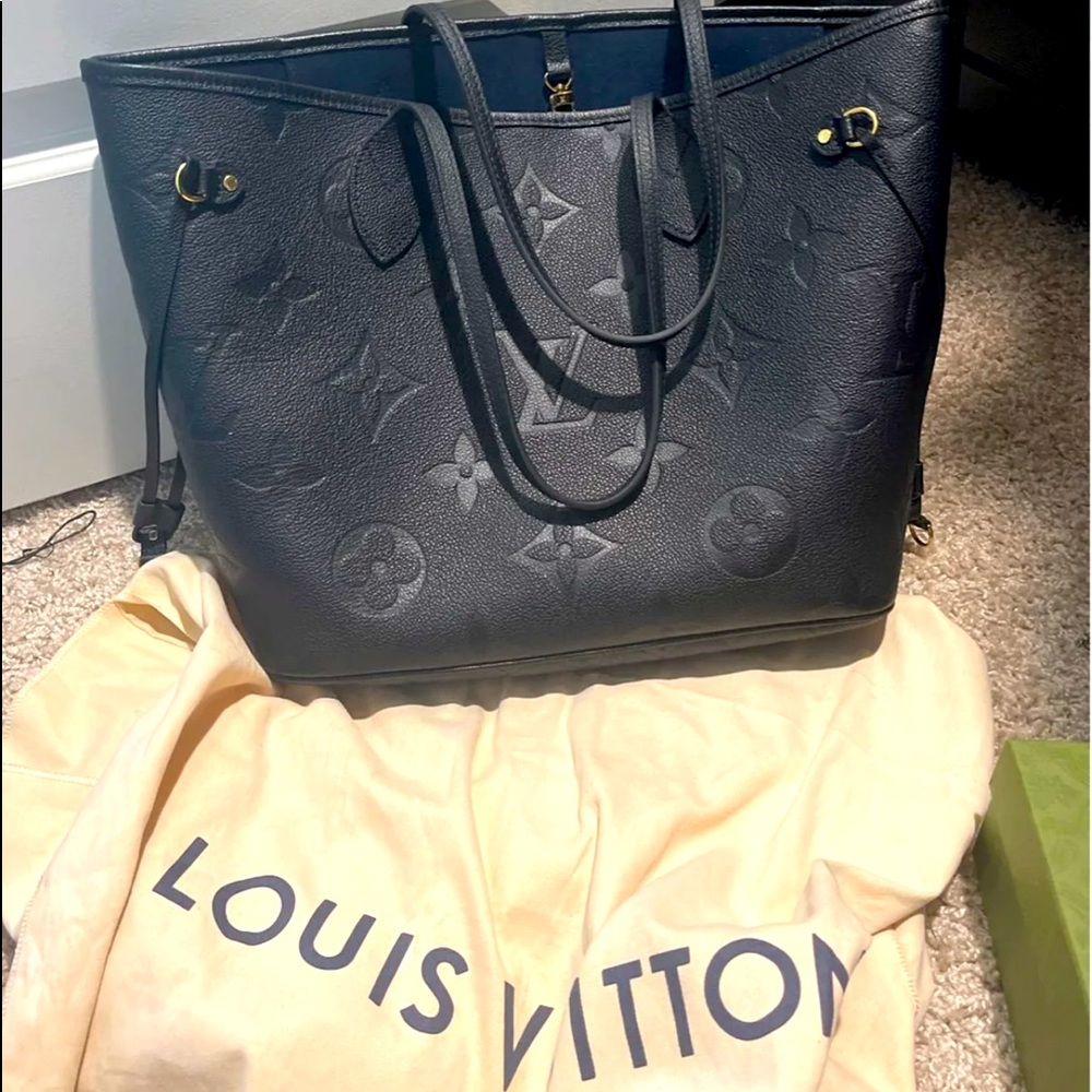 COPY - COPY - Louis Vuitton Neverfull Mm Black Monogram Empreinte Leather Backp…